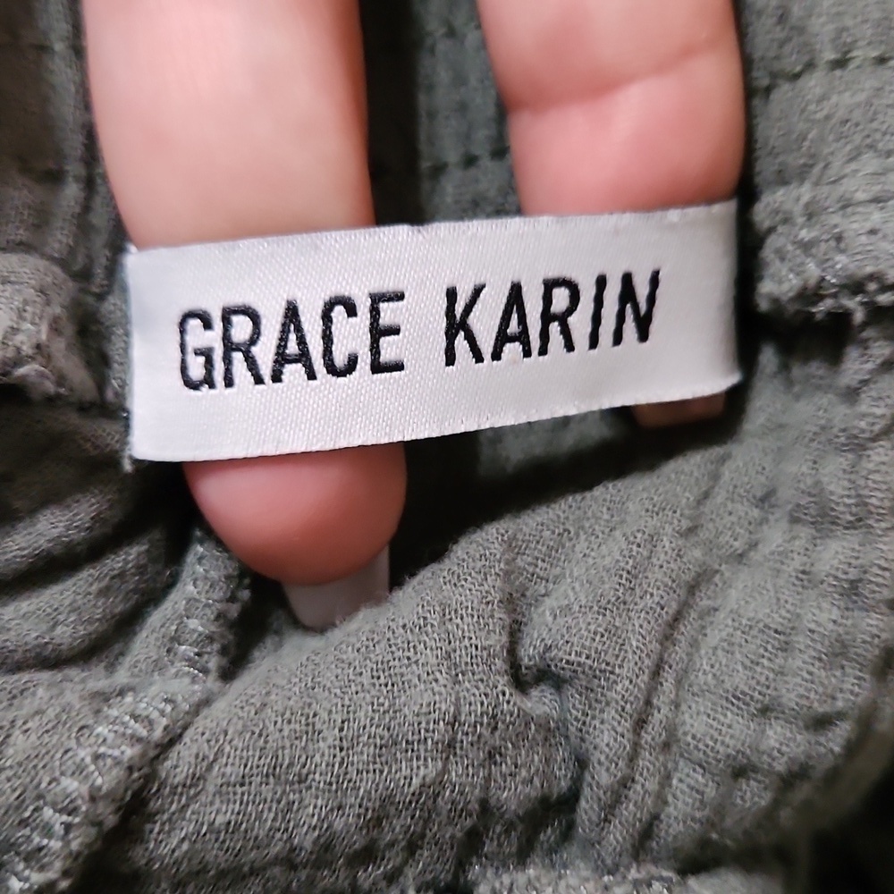 [Grace Karin] Hi Rise Green Capris - Size XL - Picture 8 of 10